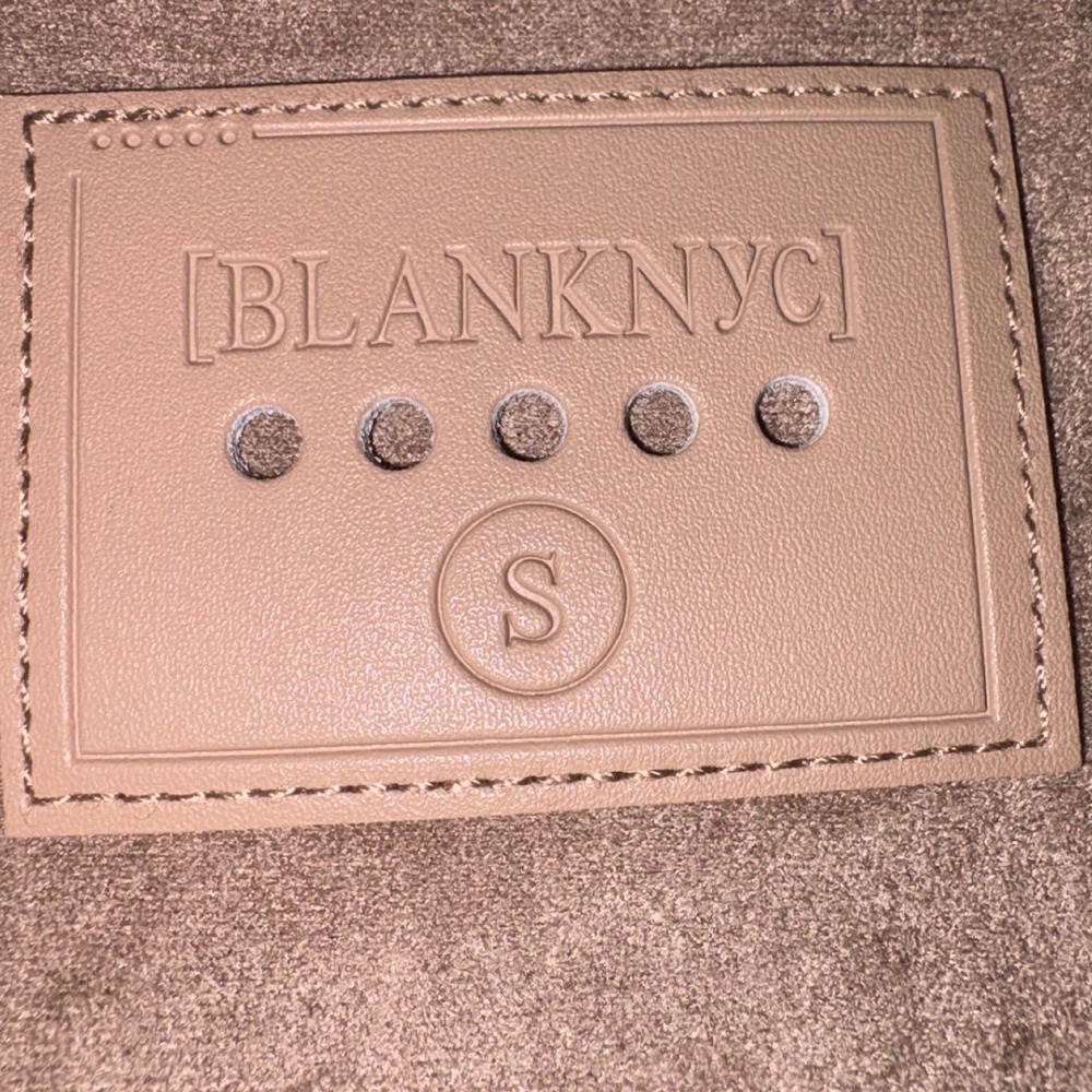 [BLANKNYC] Small Faux Suede Moto Jacket Taupe Belted Biker‎ Style Neutral Coat - Picture 3 of 7